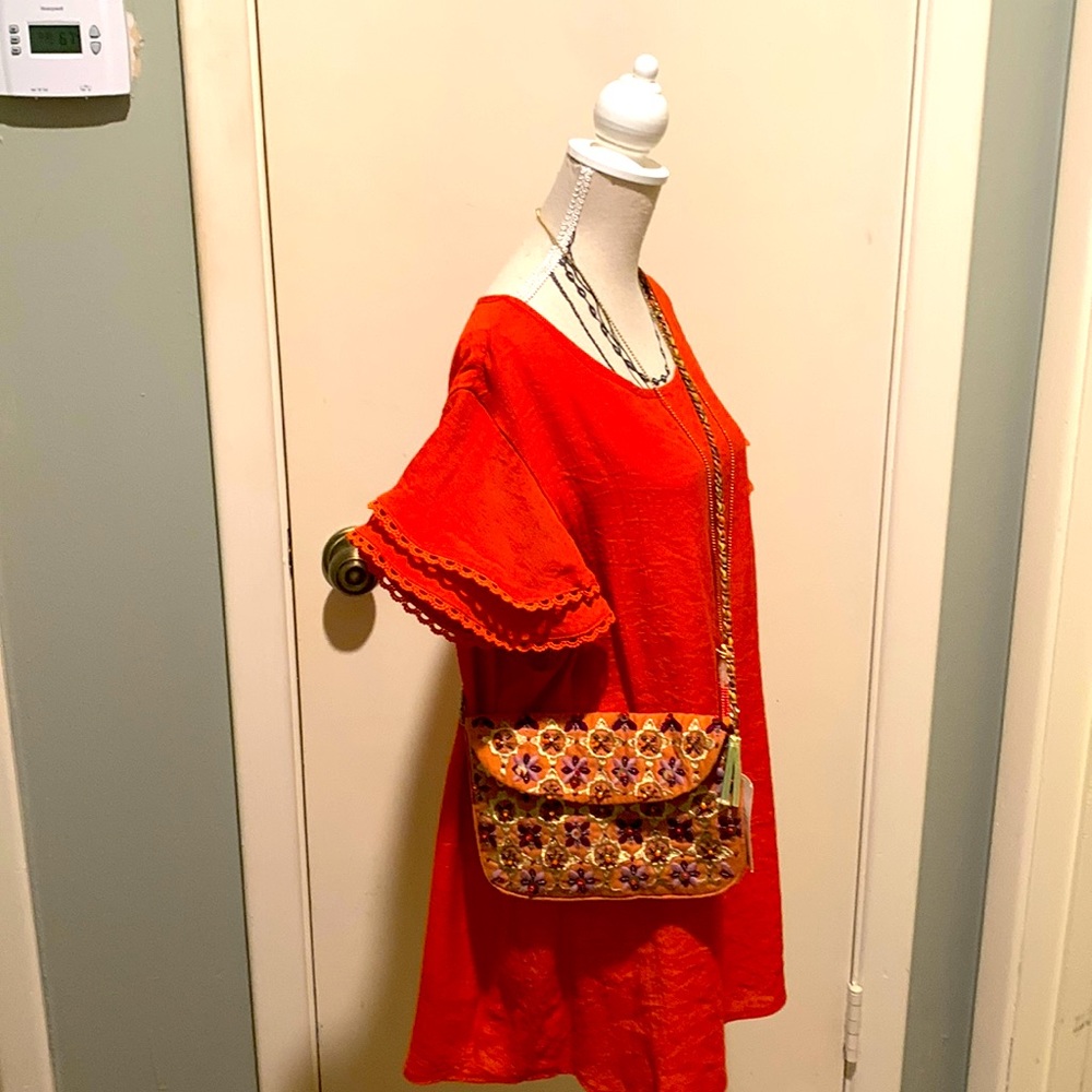 Cute fabric and bead purse - Picture 3 of 9